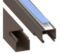 Habengut Mini goulotte de câbles TV, Plate, autocollante, pour Murs et Meubles, sans perçage, 2 x 1 m, Marron