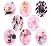 Haberdashery Online Lot de 8 patchs thermocollants Barbie sérigraphiés pour réparer et décorer pantalons, vestes, pulls, sacs à dos