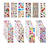 Habett Lot de 36 autocollants 3D pour enfants et tout-petits, plus de 920 autocollants gonflés, adorables ensembles de lettres, animaux, fruits, chiffres, papillons, licorne, dinosaure et bien plus