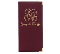 Habeygard Protège Livret de Famille Français - Étui Bordeaux, Dorure & Coins Or - Pochette Format Standard Mairie - Housse Protection Durable & Luxe - Idée Cadeau Mariage Naissance Bébé PACS