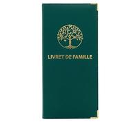 Habeygard Protège Livret de Famille Français - Étui Vert Bouteille, Dorure & Coins Or - Pochette Format Standard Mairie - Housse Protection Durable & Luxe - Idée Cadeau Mariage Naissance Bébé PACS