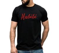 Habibi and Habibti Mens T-Shirt Arabic Couples Darling Love Husband Gift Tee Top T-Shirt Black L