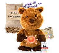 Habibi Coussin chauffant/peluche pour enfants et adultes - Quokka la douce peluche chauffante à réchauffer au micro-ondes/four, idéal également pour les bébés (quokka)
