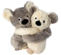 Habibi Peluche Premium 1961 Hugys Koala Papa (Gris) + Enfant (Crème) avec Housse de Grain Amovible - Bouillotte à Eau Chaude Chauffée au Micro-ondes/Four