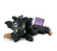 Habibi Plush Classic - 1862 - Peluche chauffante - Motif dragon porte-bonheur - Noir - Avec garnissage en grains de millet - Passe au micro-ondes et au four