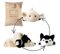 Habibi Plush Classic - 1863 Magic - Peluche chauffante transformable en forme de loup et mouton - Avec garnissage en grains de millet - Pour chauffer au micro-ondes/four