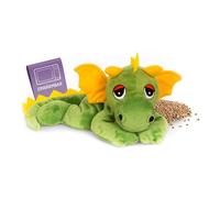 Habibi Plush Coussin chauffant en forme de dragon, jaune/vert, pour le micro-ondes