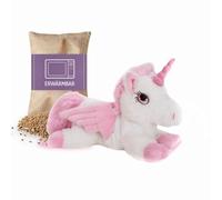 Habibi Plush Premium - 1931 Pegasus avec corne pailletée avec coussin de grains amovible - Bouillotte chauffante pour micro-ondes et four