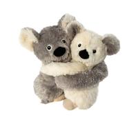 Habibi Plush Premium - 1961 Hugys Koala Papa (gris) + Enfant (Crème) avec Coussin de Grains Amovible - Bouillotte Chauffante pour Micro-Ondes/Four