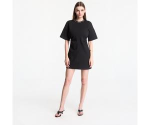 Habillage Calvin Klein Jeans Ss Logo Rib Interlock T-Shirt Dress Black M