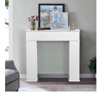 Habillage Cheminée avec Rangement Intégré - Façade de Cheminée Murale Style Classique pour Salon Chambre - Décorative Blanche