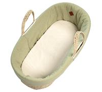 Habillage de couffin en gaze de coton pois dorés vert TU