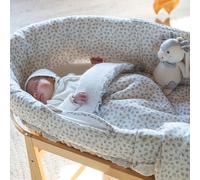 Habillage couffin Moïse Little Bloom Fleurs Gris TOG 2,5