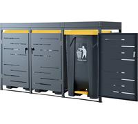 Habillage de conteneur à déchets 'Salching' pour conteneur à déchets de 3 tonnes anthracite 122x196x80cm