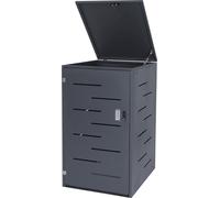 Habillage de poubelle HWC-E83, abri pour poubelle Couverture de poubelle, extensible 117x66x80cm ~ anthracite, acier 33kg