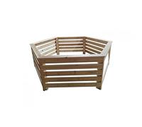Habillage Habrita Foresta Hab 2418 BN Bois Hexagonal pour spas et piscines gonflables 2,35x1,84x0,71m