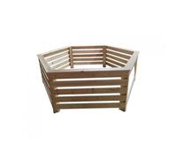 Habillage Habrita Foresta HAB 2620 BN bois hexagonal pour spas et piscines gonflables 2,63x2,09x0,71m