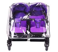 Habillage Pluie Universelle pour Poussette à Double Housse de Protection Poussette de Avant et Arrièr Contre le Vent Couverture étanche Transparent Imperméable Anti-pluie pour Landau