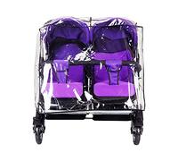 Habillage Pluie Universelle pour Poussette Double Housse de pluie Poussette Jumeaux en EVA Imperméable Landeau Habillage-pluie Bebe Confort Safety Protection de Siège Jumaux Anti Pluie Vent Neige