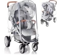 Habillage Pluie Universelle pour Poussette - Protection avec Fenêtre de Contact et Ouverture Frontale Complète - Transparent