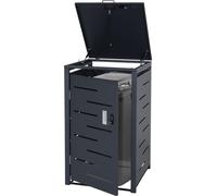 habillage pour 1 conteneur à déchets HWC-E83, abri pour conteneur à déchets, couverture pour conteneur à déchets, extensible 103x60x62cm ~ anthracite, acier 24kg