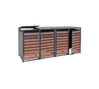 Habillage pour 4 poubelles HWC-J81 anthracite brun foncé