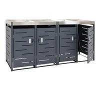 Habillage pour 4 poubelles HWC-H40b 78kg 110x230x62cm Extensible