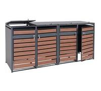 Habillage pour 4 poubelles HWC-J81 anthracite brun foncé