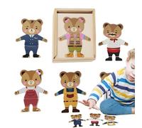 Habiller de l'ours Jouet préscolaire pour ranger et faire correspondre - Puzzle à emboîter et à assortir - Pour garçons et filles de 3 ans et plus, pour l'école, les voyages, les fêtes d'anniversaire