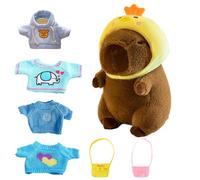 Habiller des vêtements en peluche de carpincho, habillage animal en peluche de charpincho mignon que vous pouvez déguiser - Peluche Carpincho de dessins animés avec 4 vêtements et accessoires
