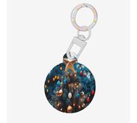 Habillez le beau sapin de Noël pour animaux de compagnie, médaille d'identification ronde en acrylique, parfaite pour les chiens et les chats de petite et grande taille, mignonne et fonctionnelle