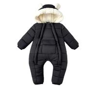 Habit de Neige Bébé Combinaison Enfant Polaire Salopette Vêtements 3-6 Mois | Manteau à double fermeture éclair, une poche, mitaines et chaussons repliables, à capuche vêtements pour nouveau-nés