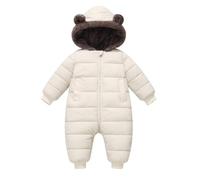Habit de Neige D'Hiver pour Bébé Poches Enfant Vêtements de Neige 6-9 Mois | Combinaison à fermeture éclair, fausse poche décorative, barboteuse aux poignets élastiques, manteau doublé en polaire douce