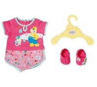 Habit poupée 39-46 cm Combinaison Bain Ours + Chaussure Rose pour Baby Born - Set vêtement Accessoire poupée et Poupon + Carte Animal