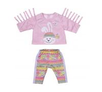 Habit poupée 39-46 cm : Ensemble Jogging + Pull Rose et Lapin pour Baby Born - Set vêtement Accessoire Poupon avec Carte Tigre