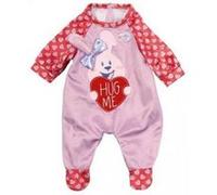 Habit Poupée 39 - 46 CM : Pyjama Lapin Rose Avec Coeur Baby Born - Vêtement Accessoire Poupée et Poupon - Zapf