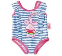 Habit poupee 43 cm : maillot de bain bleu avec lapin rose - zapf za31 Rose G