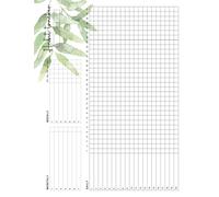 Habit Tracker: Undated Calendar The Motivational Journal Features Space for 20 Daily 7 Weekly and 7 Monthly Habits Beautiful Watercolor Green Leaves