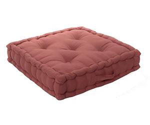 HABITABLE Coussin de Sol 50 x 50 x 10 cm SWIMCOOL 100% Coton Coloris Terre Cuite