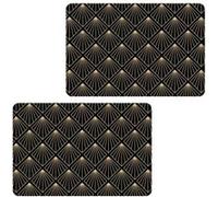 Habitable - Lot de 2 sets de table avec encre métallique ELIOR - 30 x 45 cm - Or et noir - Elior Noir G