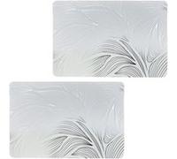 Habitable - Lot de 2 sets de table motif feuillage avec encre métallique EDEN - 30 x 45 cm - Argent et blanc - Eden Blanc G