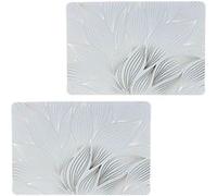 Habitable - Lot de 2 sets de table motif feuillage avec encre métallique ZEYA - 30 x 45 cm - Or et blanc - Zeya Blanc G