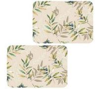 Habitable - Lot de 2 sets de table motif provençal OLIBA - 28 x 43 cm - Beige et vert - Oliba G