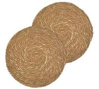 Habitable - Lot de 2 sets de tables ronds en jute GRAMI - Diam. 38 cm - Marron - Grami Marron G