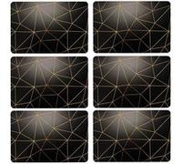 Habitable - Lot de 6 sets de table avec encre métallique COPPER - 30 x 45 cm - Or et noir - Copper Noir G