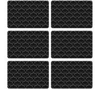 Habitable - Lot de 6 sets de table avec encre métallique ROYA - 30 x 45 cm - Argent et noir - Roya Noir G