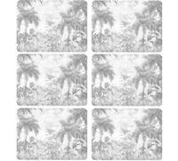 Habitable - Lot de 6 sets de table motifs jungle SAGE - 28 x 43 cm - Gris et blanc - Sage G