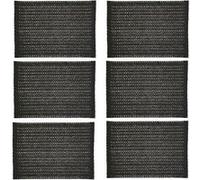 Habitable - Lot de 6 sets de tables rectangles en jute TORSA - 31 x 45 cm - Noir - Torsa Noir G