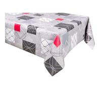 - Nappe en toile cirée rectangulaire Moma - 140 x 200 cm - Gris