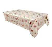 Habitable - Nappe en toile cirée rectangulaire SANTA CLAUS - 140 x 250 cm - Ecru - SANTA CLAUS Beige G